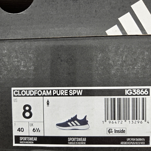 New adidas Cloudfoam Pure 'Legend Ink Orbit Grey' Women's Running Shoes Size 8 - Picture 8 of 8